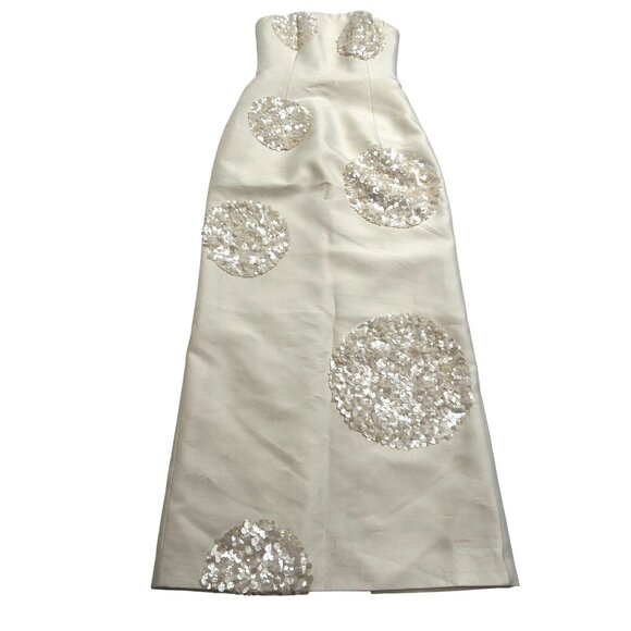 LEO LIN Rayna Embellished Bustier Maxi Dress in Cream - Picture 1 of 5